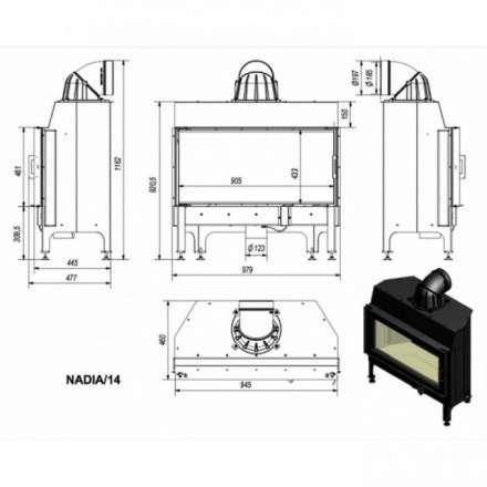 Каминная топка Kratki Nadia/14 в Могилеве