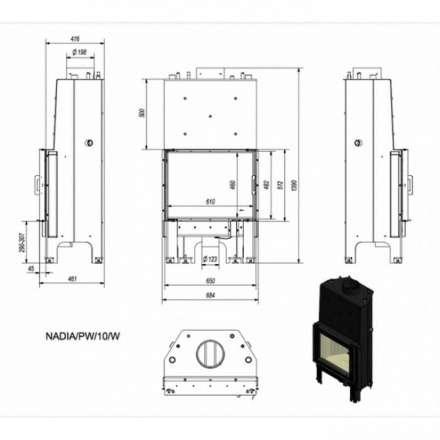 Каминная топка Kratki Nadia/PW/10/W в Могилеве