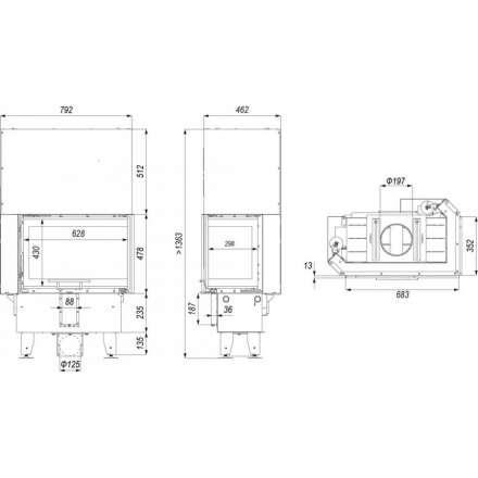 Каминная топка INTRA SM BP SLIM G в Могилеве