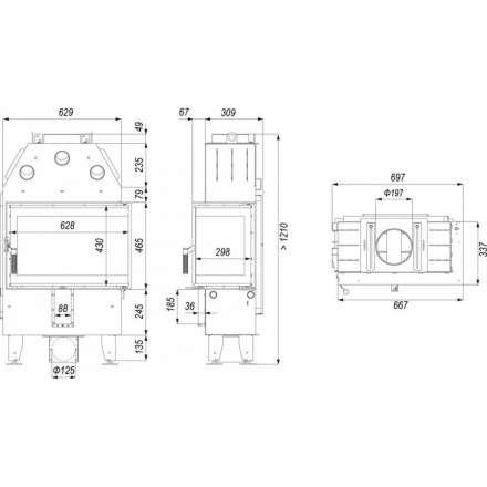 Каминная топка INTRA SM BP SLIM в Могилеве