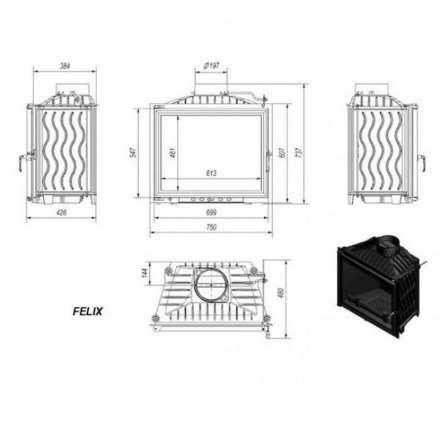 Каминная топка Kratki Felix в Могилеве