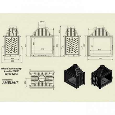 Каминная топка Kratki Amelia/T в Могилеве