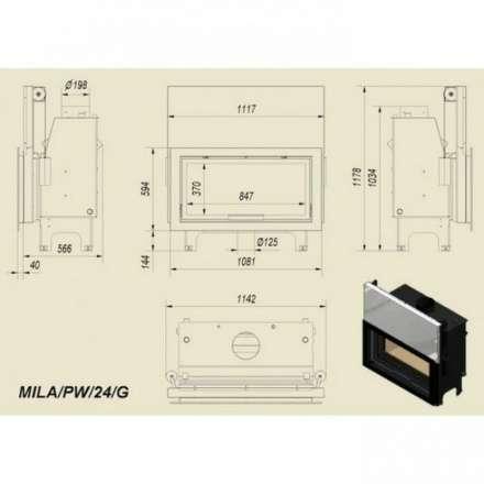 Каминная топка Kratki Mila/PW/24/G в Могилеве