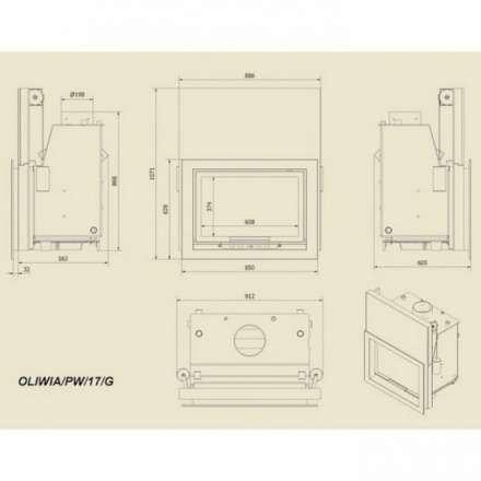 Каминная топка Kratki Oliwia/PW/17/G в Могилеве