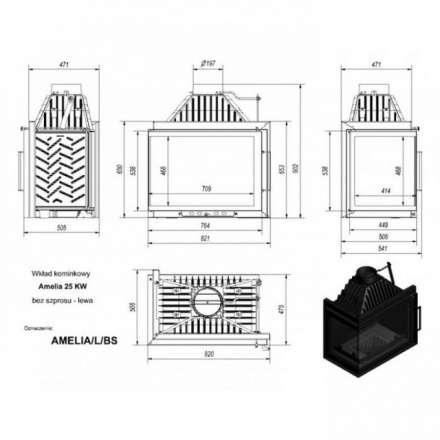 Каминная топка Kratki Amelia/L/BS в Могилеве