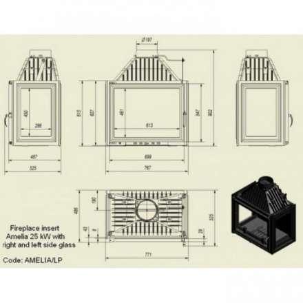 Каминная топка Kratki Amelia/LP в Могилеве