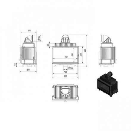 Каминная топка Kratki FRANEK/14 в Могилеве