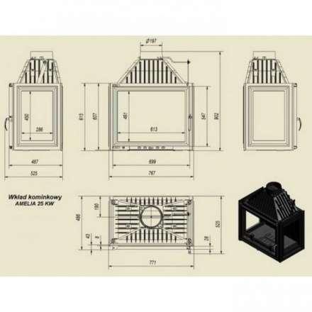 Каминная топка Kratki Amelia/LPT в Могилеве