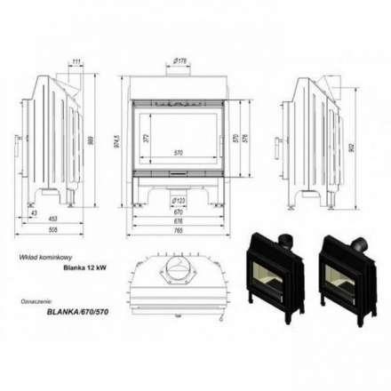 Каминная топка Kratki Blanka 670/570 в Могилеве