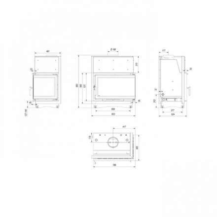 Каминная топка Kratki Oliwia/PW/BP/22/BS/W/Deco в Могилеве