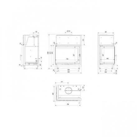 Каминная топка Kratki Amelia/PW/BL/24/BS/W/Deco в Могилеве