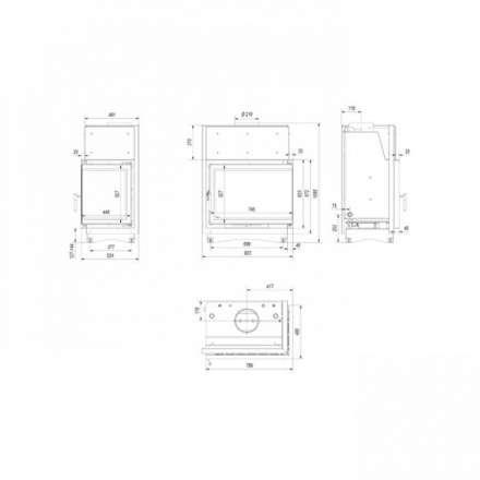 Каминная топка Kratki Amelia/PW/BP/24/BS/W/Deco в Могилеве