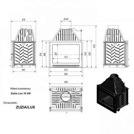Каминная топка Kratki Zuzia/LUX в Могилеве